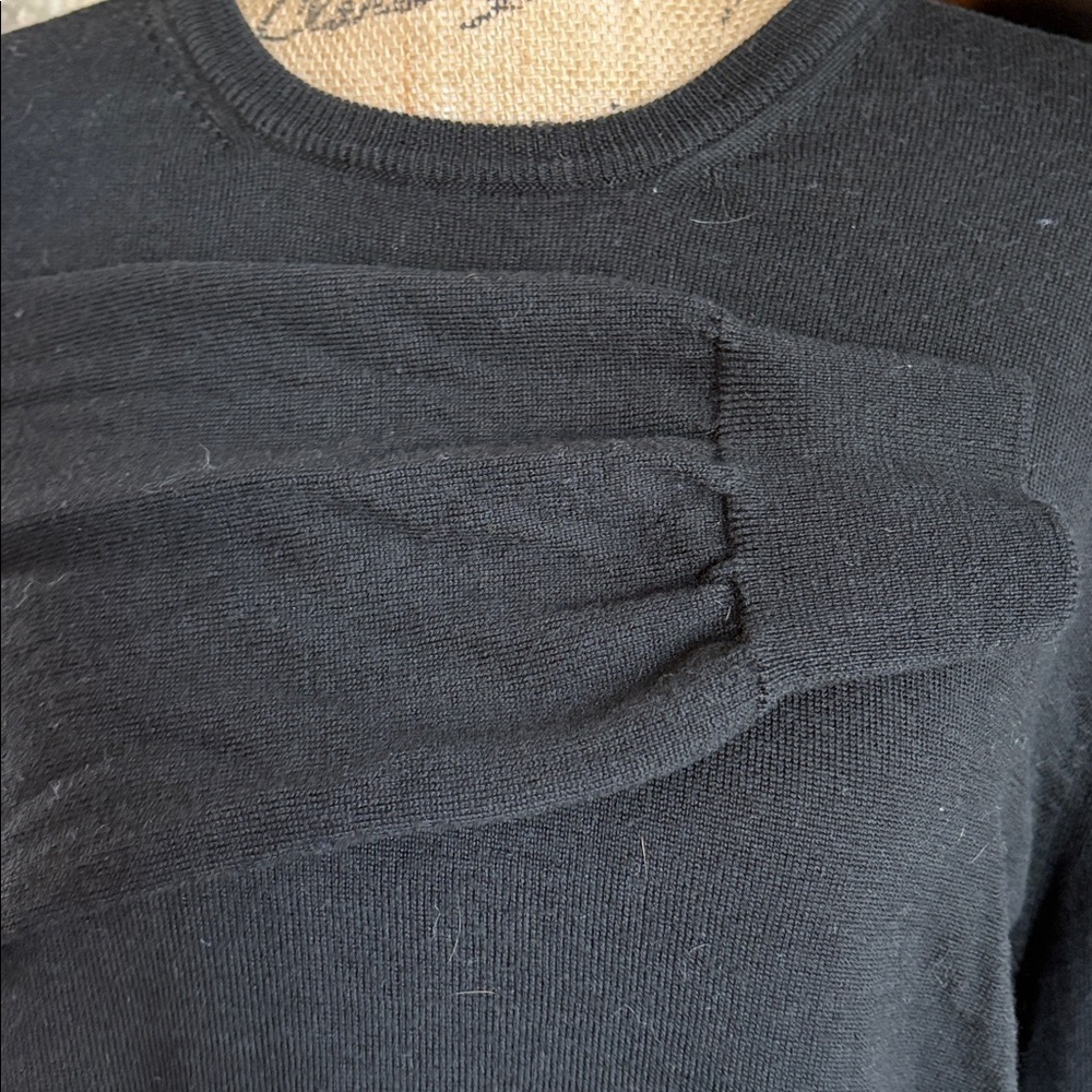 Gran Sasso Made in Italy wool silk blend black crewneck long sleeve sweater - Picture 5 of 16